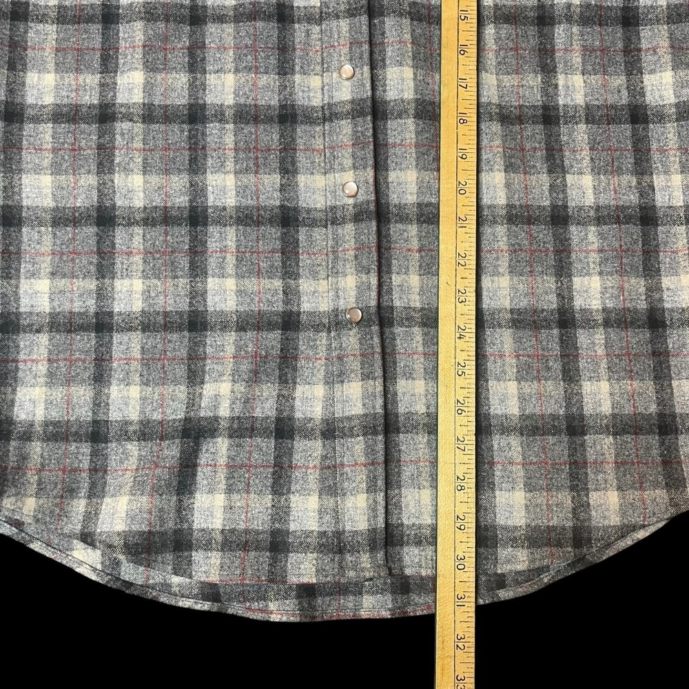 Vintage Pendleton High Grade Western Wear Plaid Wool Shirt Mens M Pearl Snap - Picture 7 of 8